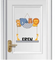 İsme Özel Bebek/Çocuk Ahşap Kapı Süsü
