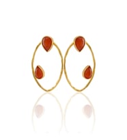 Kadir Jewellery 22 Ayar Altın Kaplama Geometrik Küpe -El İşçiliği Ve Hipoalerjenik Küpe