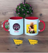 Love Yourself Kupa Bardak Kırmızı Fotoğraflı Motto