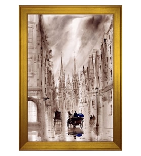 Manzara Temalı Kanvas Tablo 80 x 110 cm Gold Çerçeve