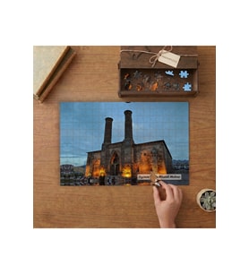 Çift Minareli Medrese - Erzurum Tasarımı 240 parça Ahşap Puzzle Ahşap Kutuda MP05782
