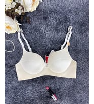 Günlük Kullanım Lazer Kesim Push-up Destekli Yumuşak Sütyen (Ekru, Pudra, Siyah, Yeşil) (Ekru)