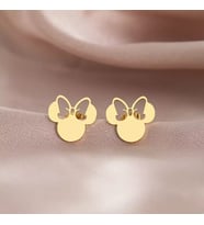 Kişiye Özel 925 Ayar Gümüş Mini Mouse Küpe (Gold)