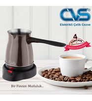 CVS DN 19833 Elektrikli Çelik Cezve Kahverengi (Şeffaf)