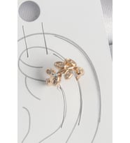 Pirinç Gold Renk Zirkon Taşlı Yaprak Model Kadın Kıkırdak Küpe (Altın)