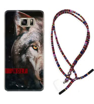 Samsung S7 Edge S20 Fe Plus Ultra S21 S22 Kılıf Boyun Asklı Rasta Silikon Wolf Eyes 1758