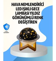 pilelistore- Projektör ışıklı ve aromaterapi destekli taşınabilir nemlendirici cihaz USB bağlantılı