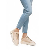 Ayakmod Siyah Bağcıklı Hafif Kadın Sneaker Lady 029 Z (Bej)