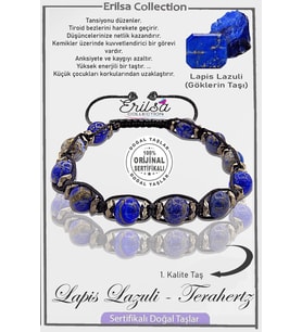 Sertifikalı Gerçek AAA+ Terahertz - Lapis Lazuli Taşı Bileklik (Mavi)