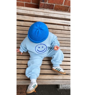 Miniğimin Cicileri Gülenyüz Emoji Desenli Erkek Çocuk 2 li Takım - Açık Mavi