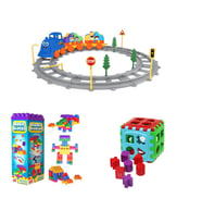 Magic Blocks Tren Seti 43 Parça + Sihirli bloklar 38 Parça + Bultak Küp (Karışık)