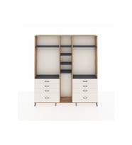 Arges Dolap 8 Raflı 8 Çekmeceli 3 Askılı 220x30x243 Çam-Antrasit/Aytaşı