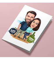 Kişiye Özel Kanyondaki Çiftler Karikatürlü Tebrik Kartı