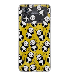 Xiaomi Poco X4 Pro Kamera Korumalı Kapak Panda Tasarımlı Şeffaf Kılıf