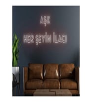 AŞK HER ŞEYİN İLACI Yazılı Neon Tabela