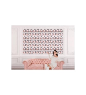 Pembe Çiçek Desenli Duvar Kağıdı-5593