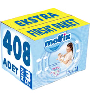 Molfix Bebek Bezi 3 Beden 4-9 KG Midi 408 Adet Ekstra Fırsat Pk