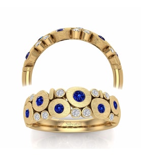 Pırlantalı Sand Safir Yüzük