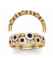Pırlantalı Sand Safir Yüzük