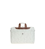 Bilik Deri Monogram Beyaz-Taba Unisex Laptop & Evrak Çantası BRIEFCASE-MN