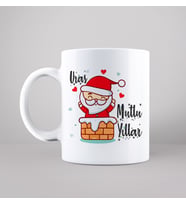 Mutlu Yıllar & Merry Christmas & Yılbaşı & Noel Baba Tasarımlı Kupa Kişiye Özel