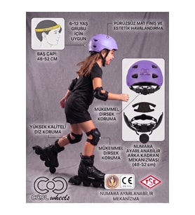 Ayarlanabilir Çocuk Kaskı 6-12 yaş Spor Koruyucu Kask Dizlik Dirseklik (ellik yok) Donanım Seti Kaykay Bisiklet Scooter Paten için
