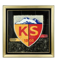 e38 EL İŞÇİLİĞİ KAYSERİSPOR ARMASI ÇİNİ TABLO 73*73 cm  - 5857