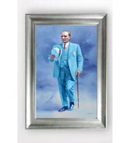 Gümüş Çerçeveli Atatürk Tablo cv822