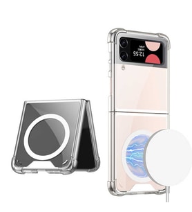 Galaxy Z Flip 4 Kılıf Airbagli Kıpta Anti Shock Magsafe Kılıf (Renksiz)