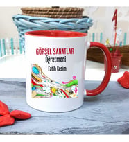 Görsel Sanatlar Öğretmenine Özel Öğretmenler Günü Hediyesi Kişiye Özel Kupa Bard
