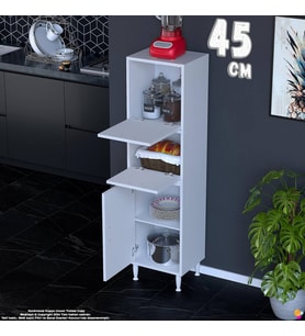 Eliusta Vento 45 cm Çok Amaçlı Mutfak Kiler Dolabı Üst Kapaklı Banyo Ayakkabılık Boy Mutfak Dolabı 45x150x32