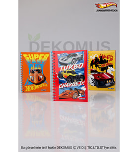 YENİ SEZON LİSANSLI HOT WHEELS SPIRALLI A6 ÇİZGİLİ NOT DEFTERİ / BLOKNOT (Mavi)