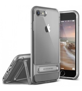 VRS Design iPhone 8/7 ile Uyumlu Crystal Bumper Kılıf Steel Silver