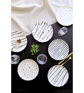 Porselen Dash Pasta Tabağı 20cm 6 Parça, Şık ve Dayanıklı Set