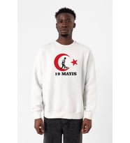 19 Mayıs Ata Beyaz Erkek 2ip Sweatshirt