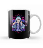 Vaporwave Japanese Anime Girl Headphones Punk Kawaii Manga Kupa Bardak Porselen