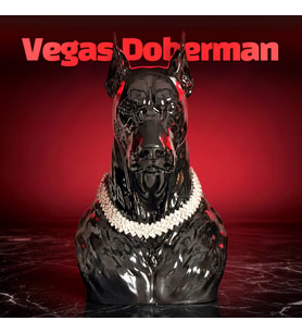 Vegas Debormen Pırlanta Kolyeli Lüks Dekoratif Doberman Figürü