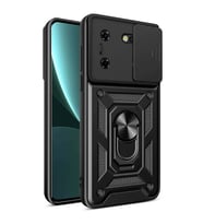 Vendas Tecno Pova 5 Kılıf Magnetik Standlı Kamera Korumalı Zore Sürgülü Vega Kapak (Siyah)
