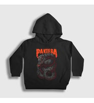 Presmono Unisex Çocuk Siyah Snake Pantera Kapüşonlu Sweatshirt 169088tt