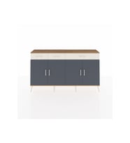 Arges Konsol 4 Raflı 3 Çekmeceli 4 Kapaklı 176x30x99 Çam-Antrasit/Aytaşı