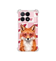 PrintiFy Poco X6 Pro ile Uyumlu Pembe Pötikare Serisi Tatlı Kurnaz Tasarımlı Uv Baskılı Köşe Korumalı Antişok Kılıf