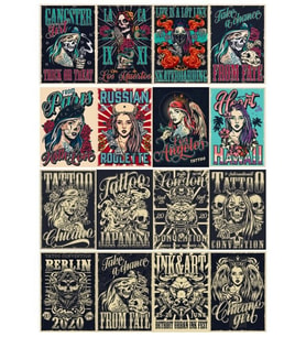 Retro Russian Poster Sticker 12 Parça Telefon, Tablet, Defter, Laptop Sticker