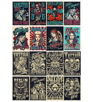 Retro Russian Poster Sticker 12 Parça Telefon, Tablet, Defter, Laptop Sticker