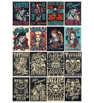 Retro Russian Poster Sticker 12 Parça Telefon, Tablet, Defter, Laptop Sticker