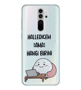 Redmi Note 8 Pro Uyumlu Halledicem Tasarımlı Şeffaf Telefon Kılıfı