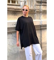 Siyah Oversize Triko Bluz