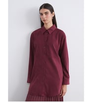 LCW Modest Bordo Süet Görünümlü Kadın Gömlek Tunik