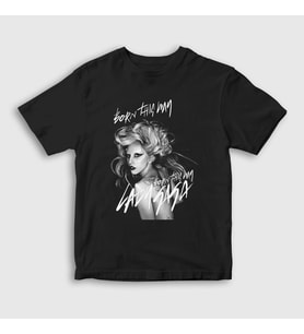 Presmono Unisex Çocuk Siyah Born This Way Müzik Lady Gaga T-Shirt 474042tt