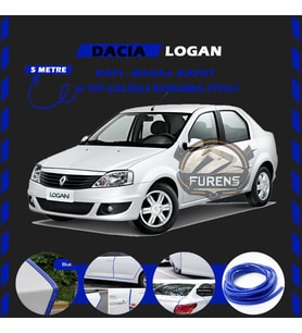 Dacia Logan Oto Araç Kapı Koruma Fitili 5metre Parlak Mavi Renk