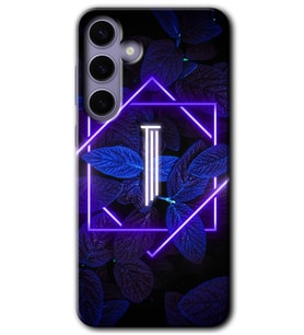 Galaxy S24 Kılıf HD Desen Baskılı Kılıf - Dark Neon Yaprak I Harfi